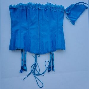 Frederick's of Hollywood Turquoise Corset Sz 38